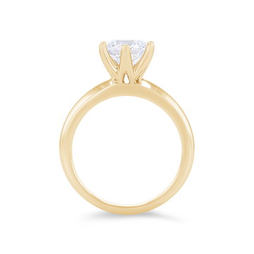 A. Jaffe Solitaire Six Prong Wide Tapered Engagement Setting In Yellow Gold 14K