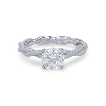 Solitaire Rope Twist Engagement Setting In White Gold 14K