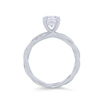Solitaire Rope Twist Engagement Setting In White Gold 14K