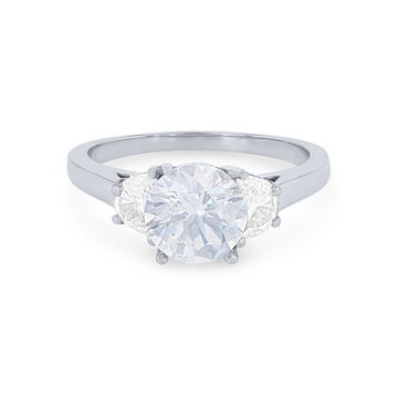 Three Stone Half Moon Diamond Engagement Setting
