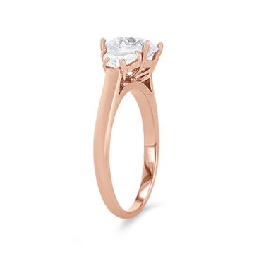 Three Stone Half Moon Diamond Engagement Setting