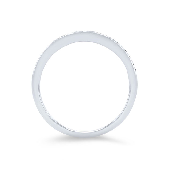 Platinum Simon G. Baguette and Round Diamond Wedding Band