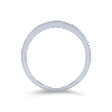 Simon G. Baguette and Round Diamond Wedding Band In White Gold 18K