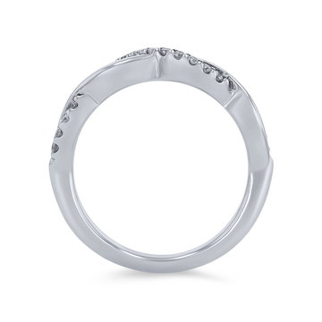 Artcarved Twist Half Diamond Wedding Band In White Gold 14K