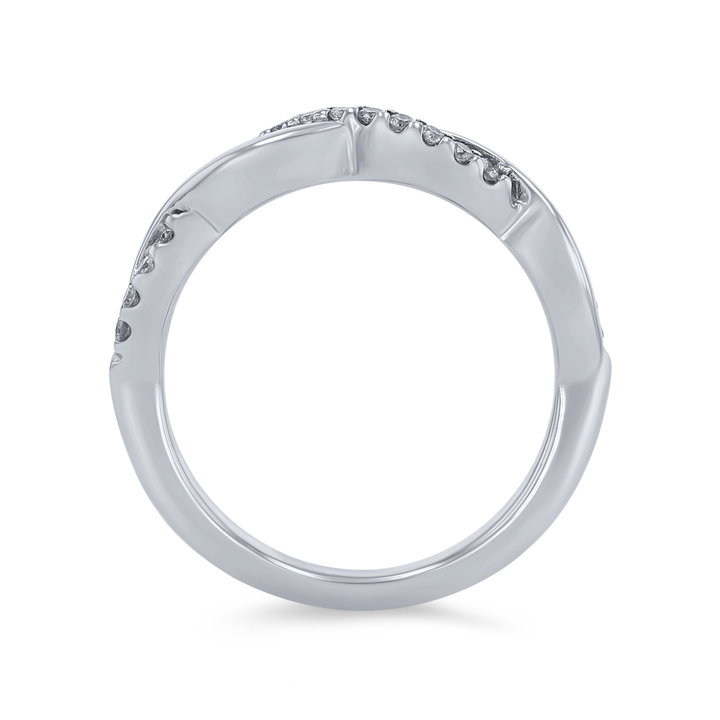 Artcarved Twist Half Diamond Wedding Band In White Gold 14K