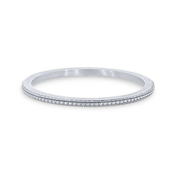 Milgrain Edge 1mm Wedding Band In White Gold 14K