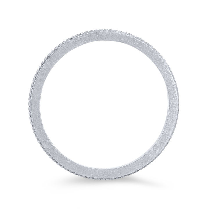 White Gold 14K Milgrain Edge 1mm Band