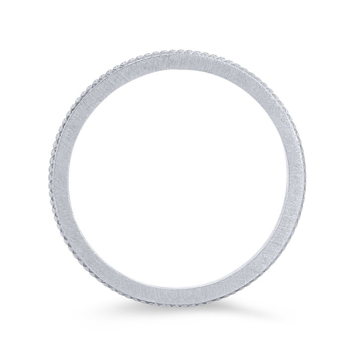 Milgrain Edge 1mm Wedding Band In White Gold 14K