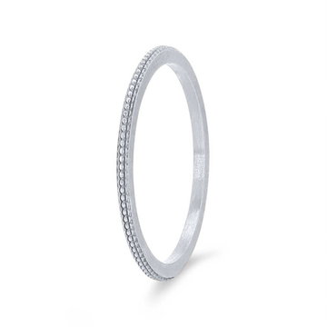 Milgrain Edge 1mm Wedding Band In White Gold 14K