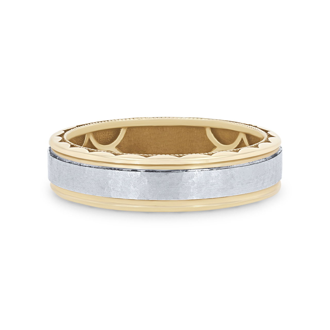 Tacori Two Tone Hammer Wedding Band