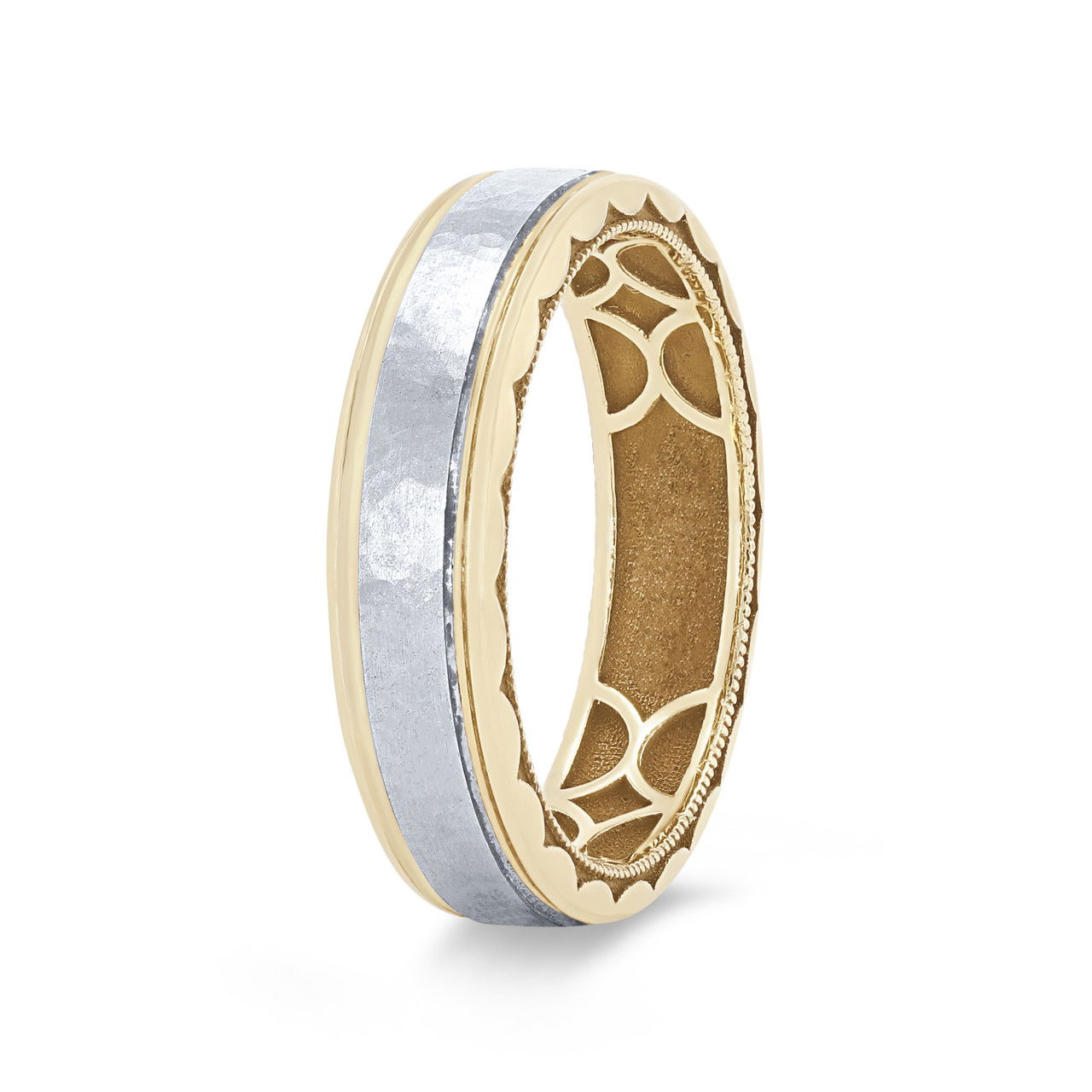 Tacori Two Tone Hammer Wedding Band