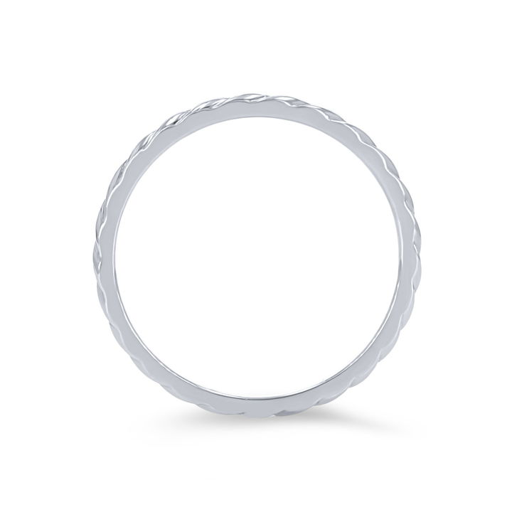 White Gold 14K Rope Engraved 1mm Band