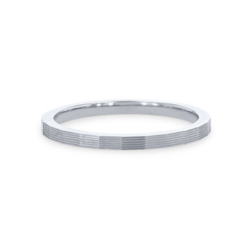Faceted 1.5mm Wedding Band In White Gold 14K