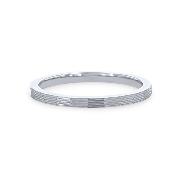 Faceted 1.5mm Wedding Band In White Gold 14K