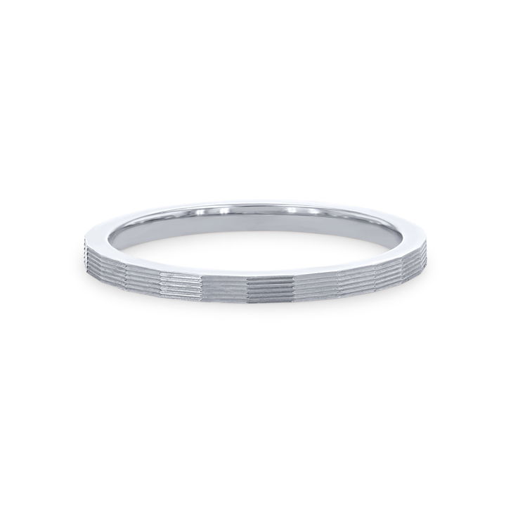 White Gold 14K Faceted 1.5mm Wedding Band