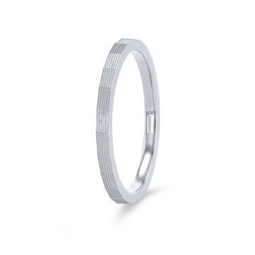 Faceted 1.5mm Wedding Band In White Gold 14K
