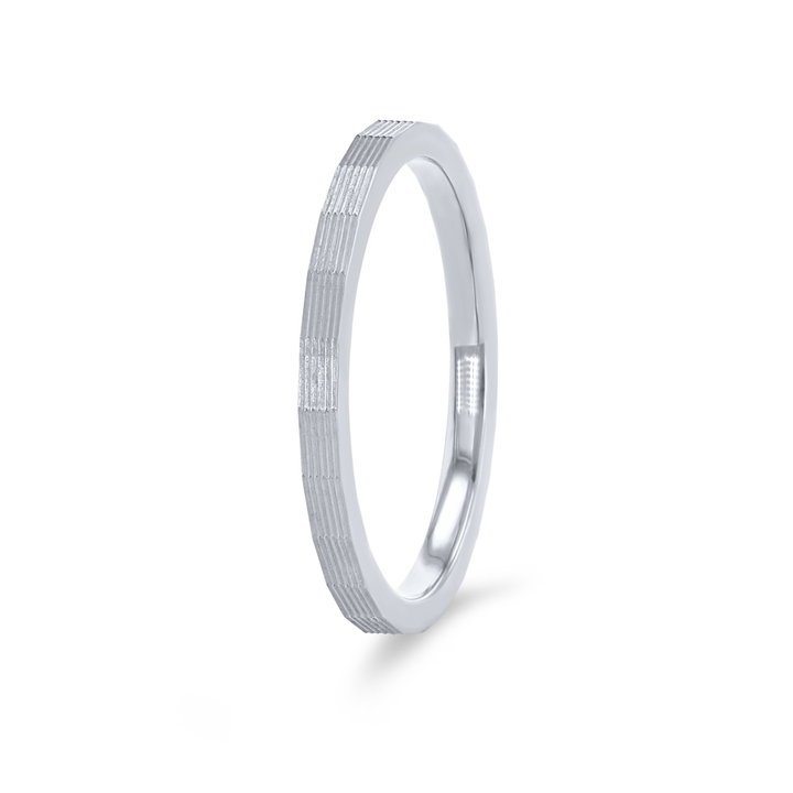 Faceted 1.5mm Wedding Band In White Gold 14K