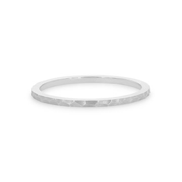 Hammer 1mm Wedding Band In White Gold 14K