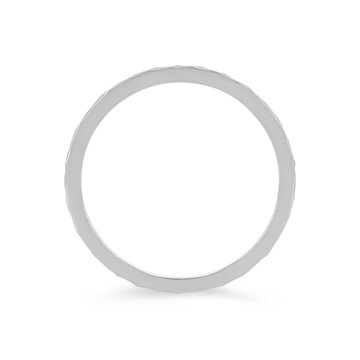 Hammer 1mm Wedding Band In White Gold 14K