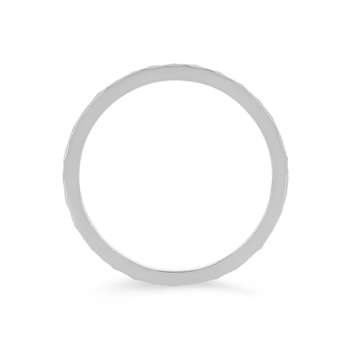Hammer 1mm Wedding Band In White Gold 14K