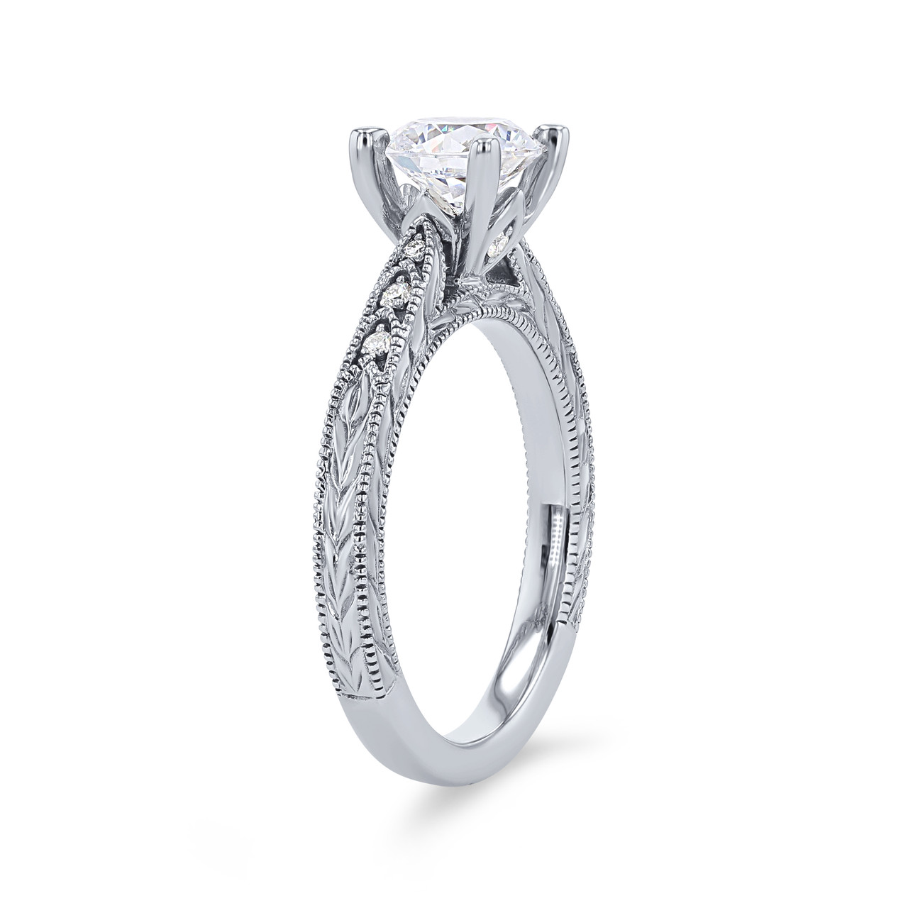 Artcarved Engraved Milgrain Engagement Setting