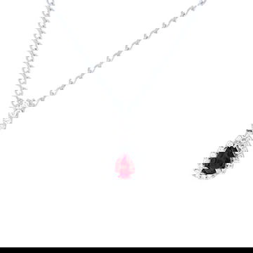 Pear Shape Ruby and Diamond Halo Pendant