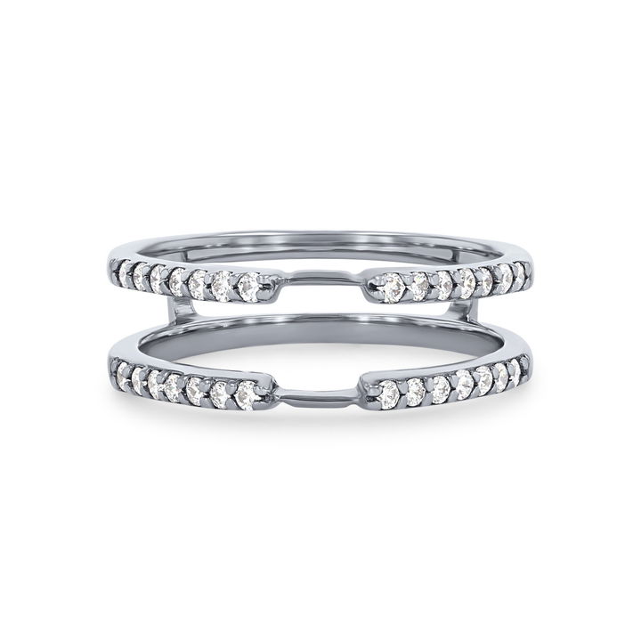 White Gold 14K True Romance Raised Diamond Ring Guard
