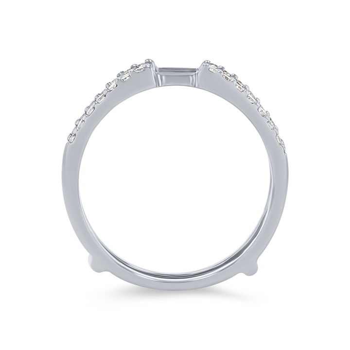 White Gold 14K True Romance Raised Diamond Ring Guard