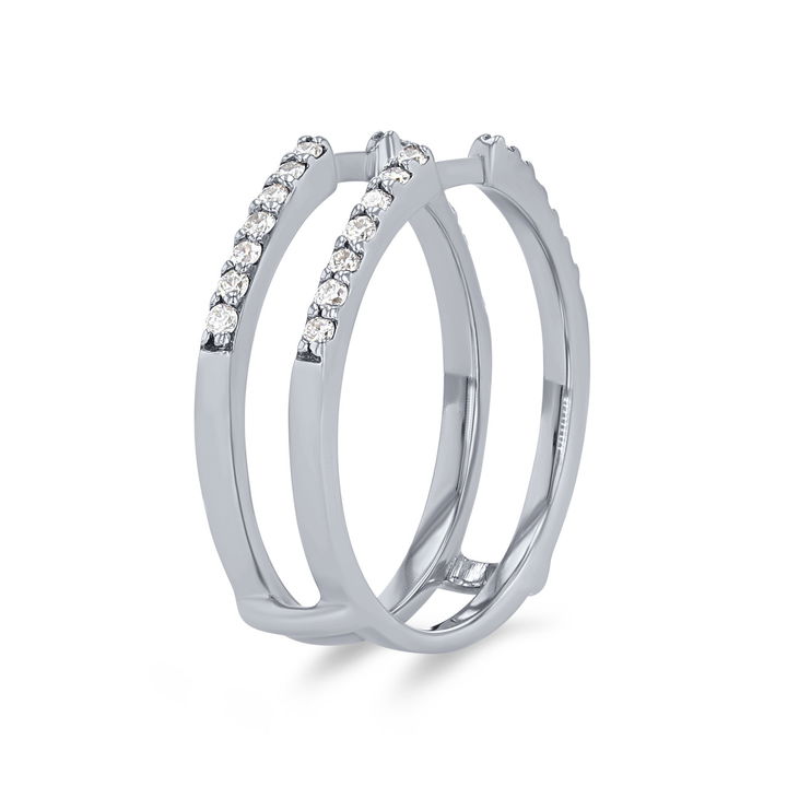 White Gold 14K True Romance Raised Diamond Ring Guard