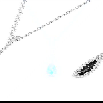 Pear Shape Sapphire and Diamond Halo Pendant