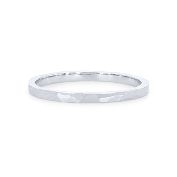 Hammer 1.5mm Wedding Band In White Gold 14K