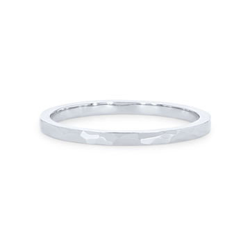 Hammer 1.5mm Wedding Band In White Gold 14K