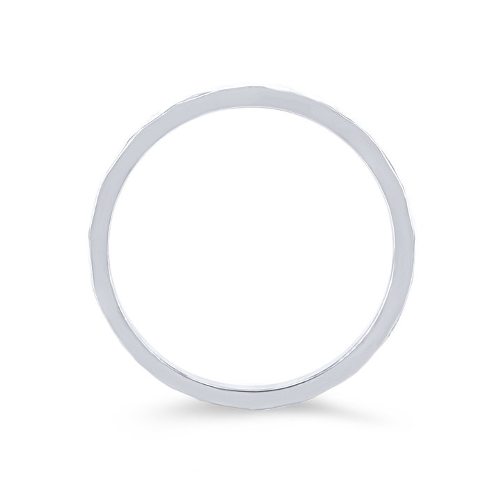 Hammer 1.5mm Wedding Band In White Gold 14K