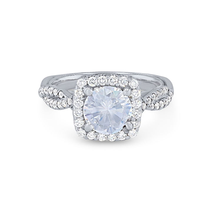 White Gold 14K Verragio Renaissance Halo Twist Engagement Setting