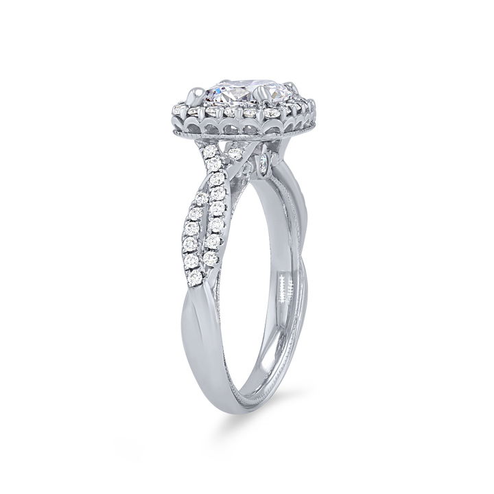 White Gold 14K Verragio Renaissance Halo Twist Engagement Setting