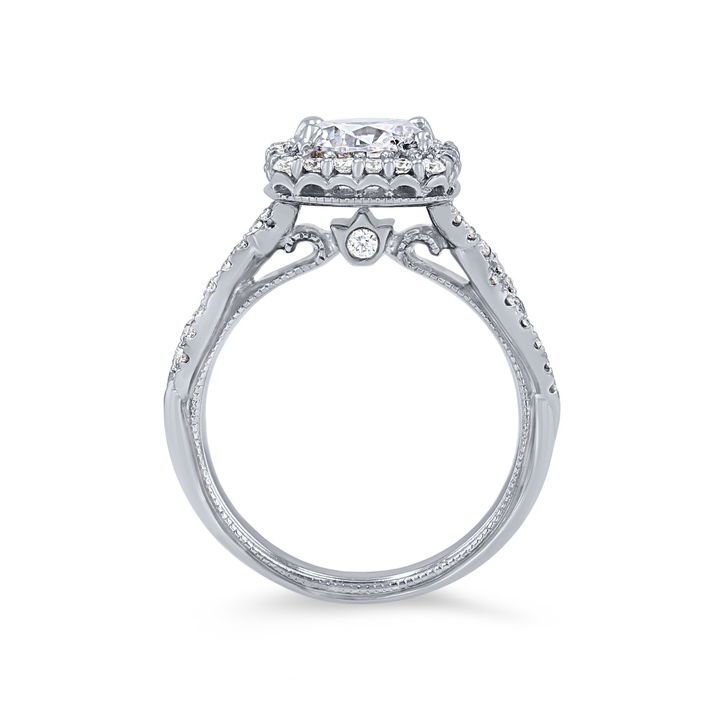 White Gold 14K Verragio Renaissance Halo Twist Engagement Setting