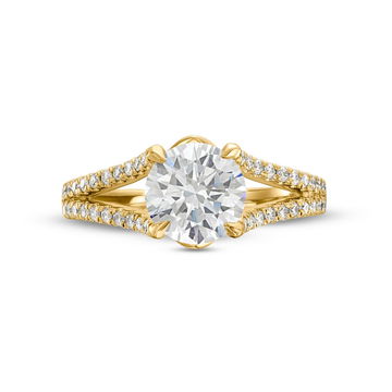 Diamond Split Engagement Setting by C. Gonshor In Yellow Gold 14K