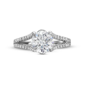 Diamond Split Engagement Setting by C. Gonshor In Yellow Gold 14K