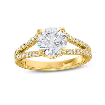 Diamond Split Engagement Setting by C. Gonshor In Yellow Gold 14K