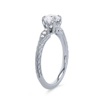 Artcarved Engraved Milgrain Knife Edge Engagement Setting In White Gold 14K