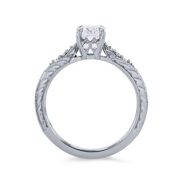 Artcarved Engraved Milgrain Knife Edge Engagement Setting In White Gold 14K