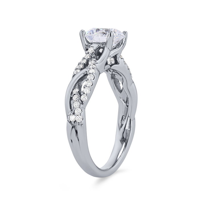 Artcarved Woven Diamond Engagement Setting In White Gold 14K