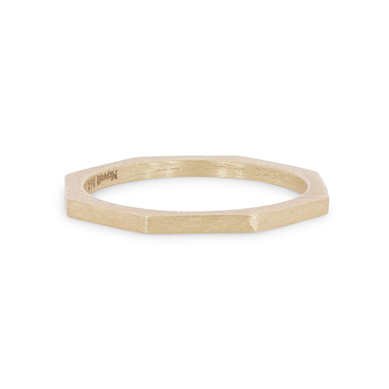 Octagon Geometric Hammer 1.5mm Wedding Band 0