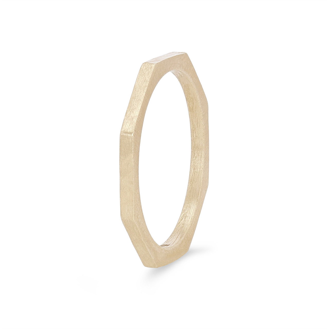 Octagon Geometric Hammer 1.5mm Wedding Band 1