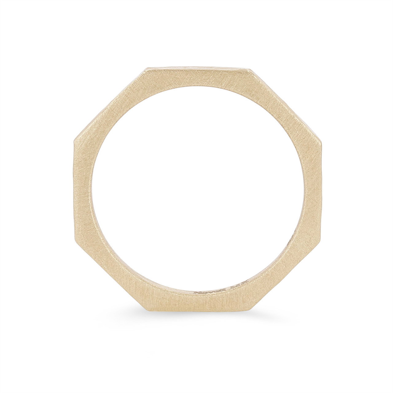 Octagon Geometric Hammer 1.5mm Wedding Band 2