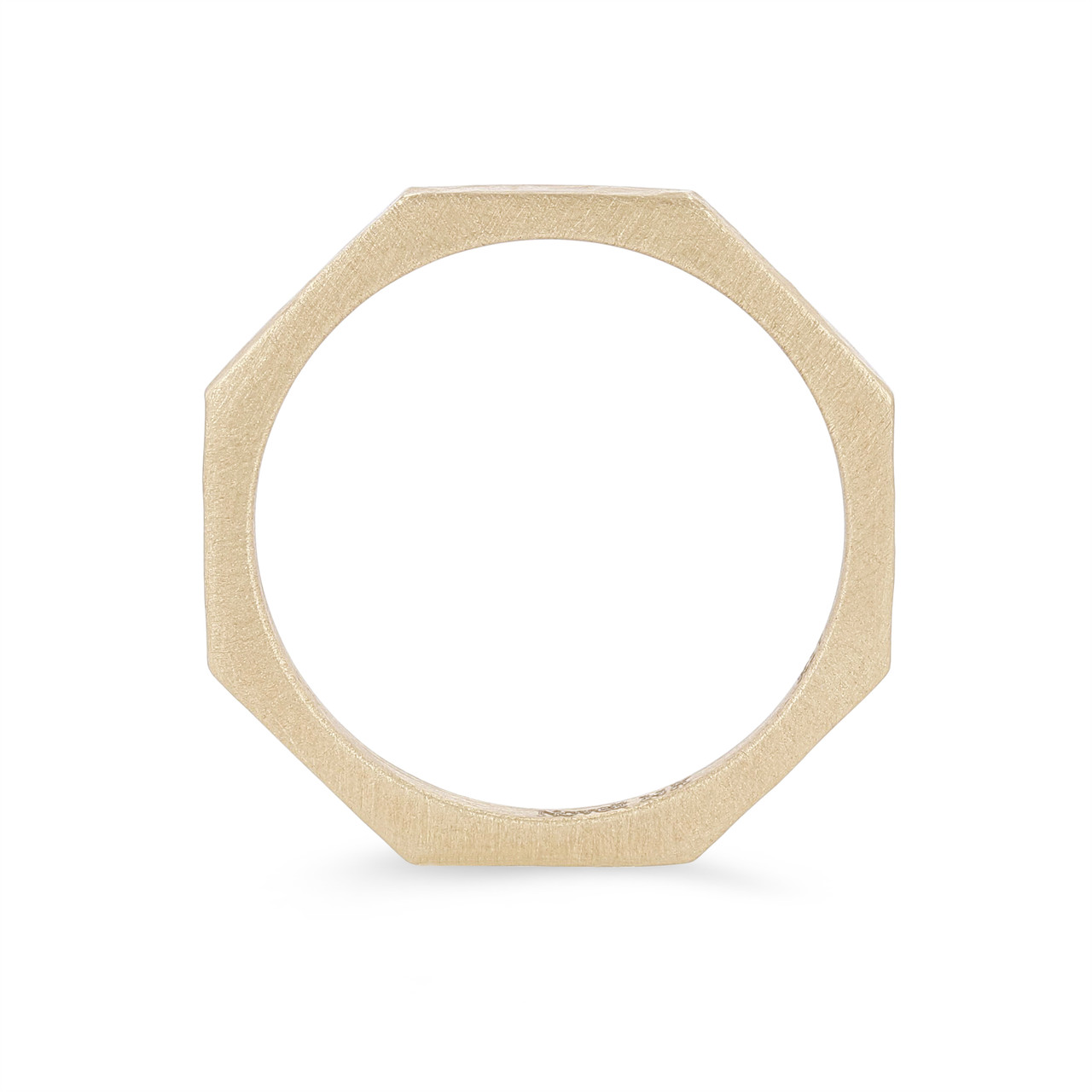 Octagon Geometric Hammer 1.5mm Wedding Band 2