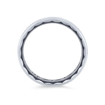 Tacori Matte Crescent Inlay Wedding Band In White Gold 18K