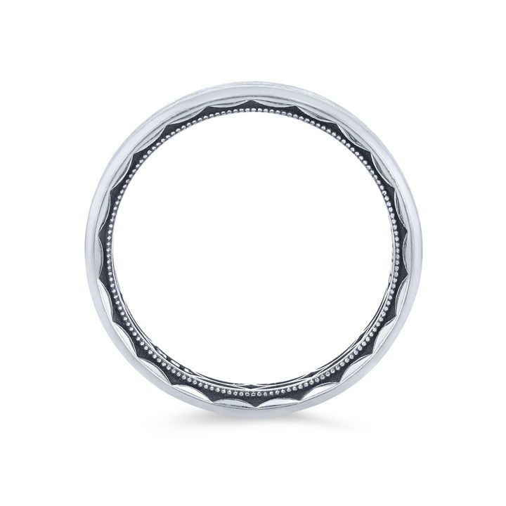 Tacori Matte Crescent Inlay Wedding Band In White Gold 18K
