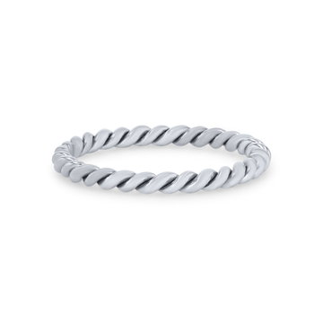 Petite Rope 2mm Wedding Band In White Gold 14K