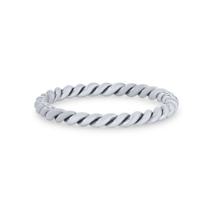 Petite Rope 2mm Wedding Band In White Gold 14K